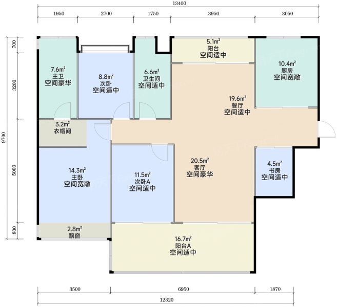 广州新城市领院3室2厅2卫1厨132.00㎡户型图-广州房天下