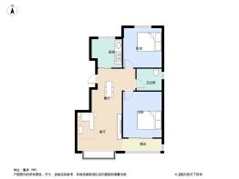 尚城华府2室2厅1厨1卫建面86.0㎡