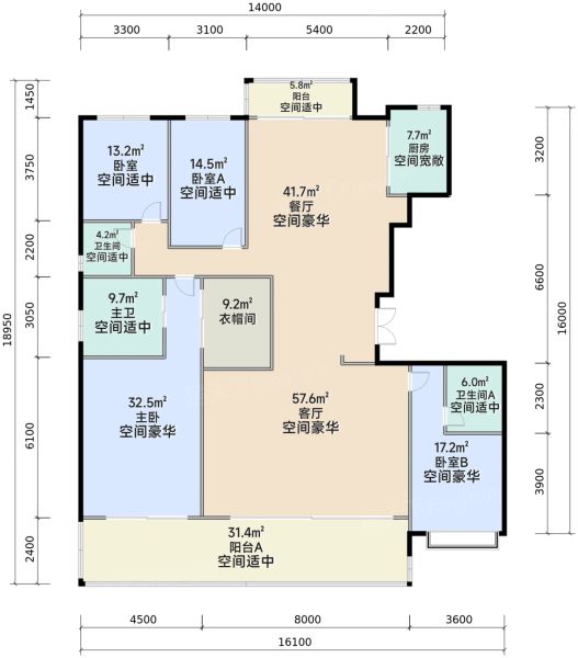 成都中粮.天悦壹号4室2厅3卫1厨270.00㎡户型图-成都房天下