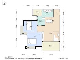 北辰公馆2室2厅1卫建面74.0㎡