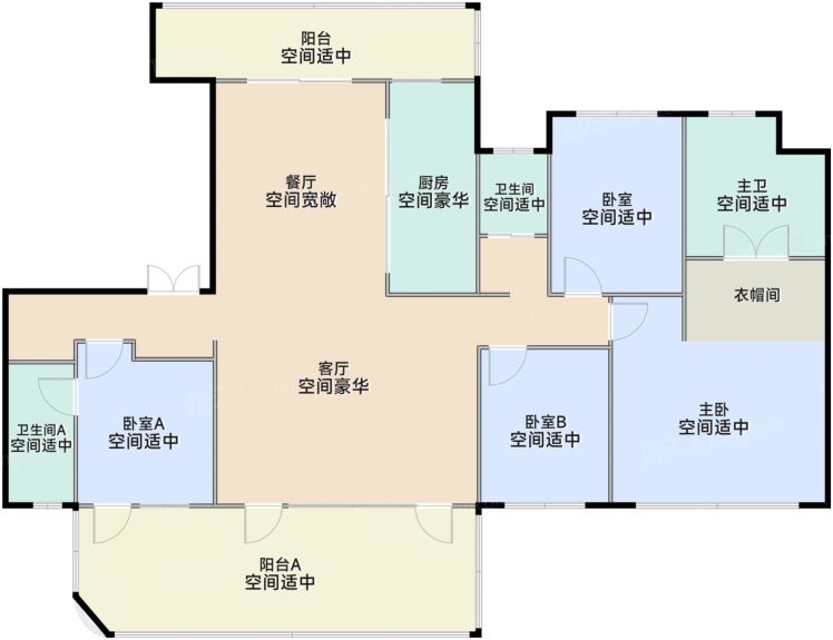 苏州中建太泽之星丨藏湖4室2厅3卫1厨240.00㎡户型图-苏州房天下